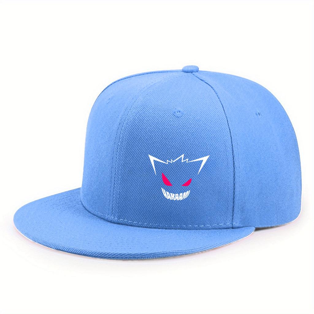 With Printed Pattern Flat Brim Baseball Cap For Men And Women, Outdoor Use Sportss Event Casual Cap, Hip-Hop Street Style Latest Cute Expression