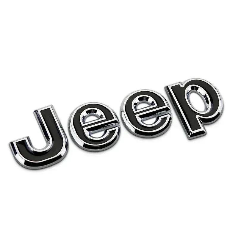 Car Front Hood Emblem for Jeep Grand Cherokee Wrangler Renegade Patriot Liberty Compass Rear Trunk Side Badge Sticker Decals ALV1