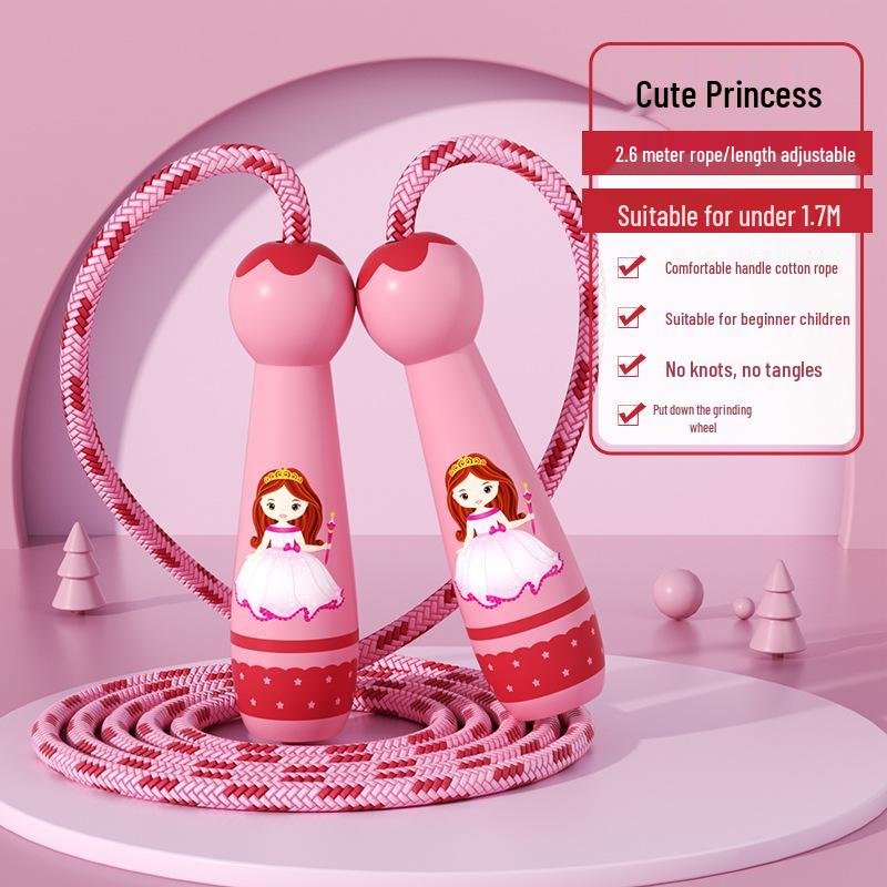 

Дитяча регульована скакалка - Дерев яна іграшка для хлопчиків та дівчаток, Ідеальна для спорту в дитячому садку та початковій школі. Ідеально для початківців.