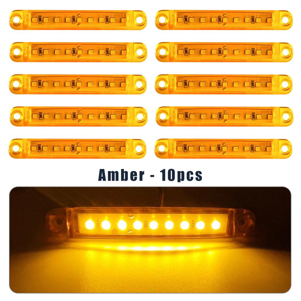 10 Stück 12V 24V 9SMD LED Seitenmarkierungsleuchte Bremsblinker Warnrücklicht Begrenzungsleuchte Anhänger Auto Bus UTE LKW LKW Wohnwagen