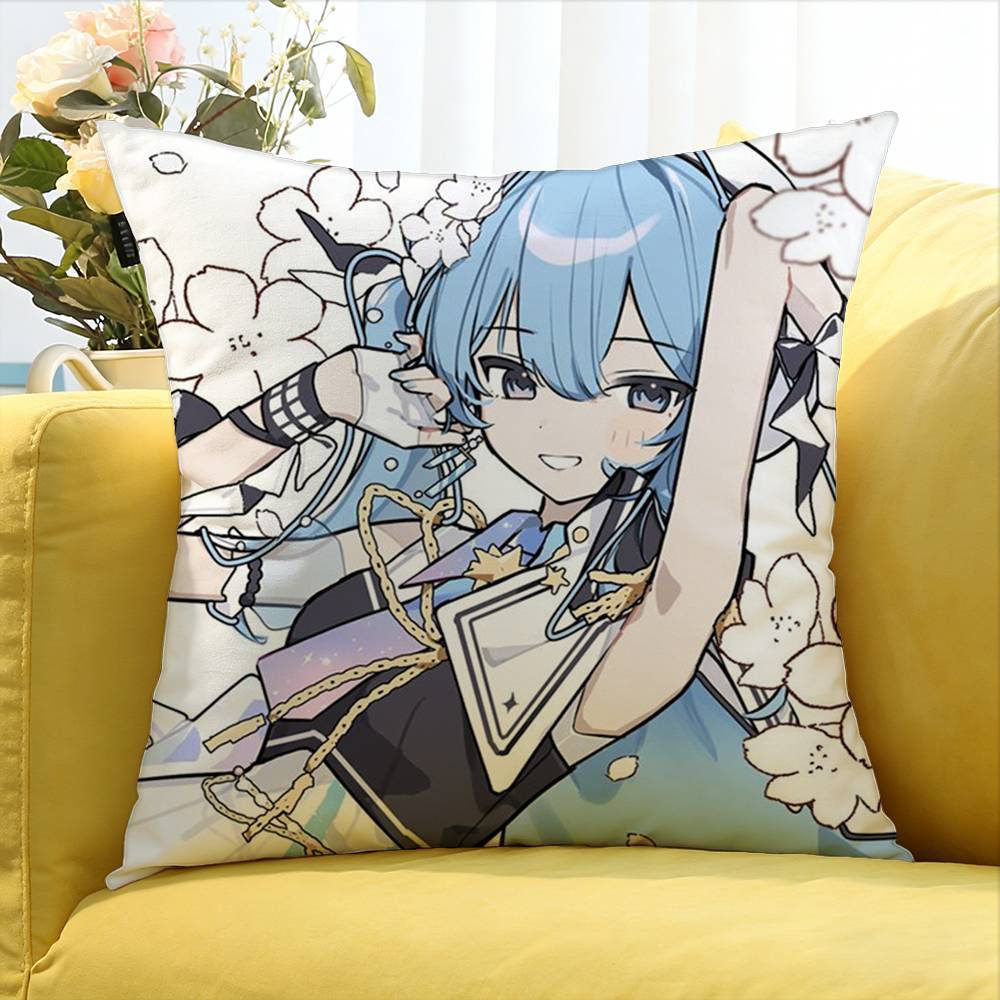Hololive VTuber Kawaii Hoshimachi Suisei World Various Sizes Square Pillow Case For Car Home Bedchamber Decor