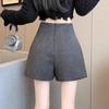 2024 A/W Woolen Sequin High Waist A-line Shorts: Women's Glitter Booty Shorts, Hot Girl Style, Wide Leg