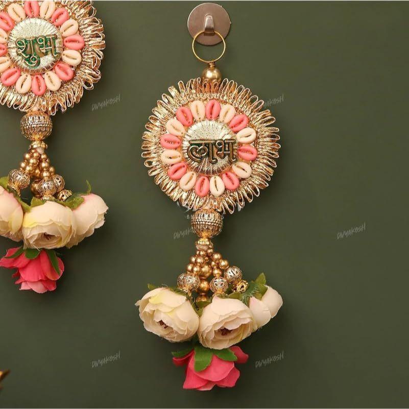 Door Hangings For Home Decoration, Handmade Shubh Labh Sohn/Soon/Shun/Shoon, Puja Tags Door Tags, 1 Pair