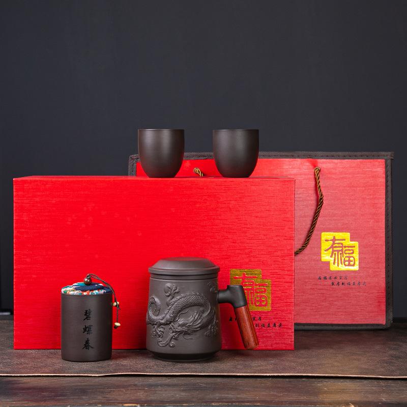 Фиолетовая песочная чайная чашка офисная чайная чашка с крышкой вкладышем фильтром мужская личная чашка высококлассная чайная чашка разделение чая подарочная коробка