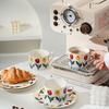 Baizi'en Vintage Tulip Ceramic Coffee Cup and Saucer Set