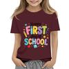 Children's Casual and Fashionable Round-Neck Printed Short-Sleeve Top for Back-to-School