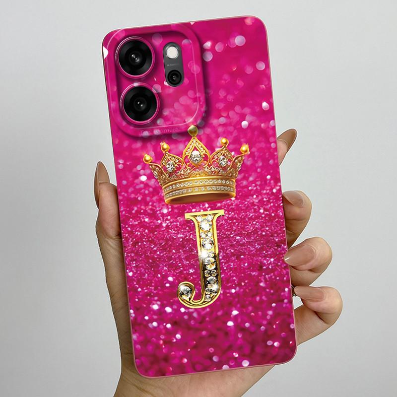 Case For Oppo Reno 14 FS Reno14 F S 14F 14FS 5G Phone Case Crown Letters Shockproof Soft TPU Cover Reno14FS Reno14F Shell Capa