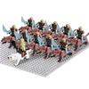 MOC Medieval Uruk-hai Orc Soldiers Raider Vargr Wolf Mount Knights Mini Figurine Building Block Set Educational Toy for Kids