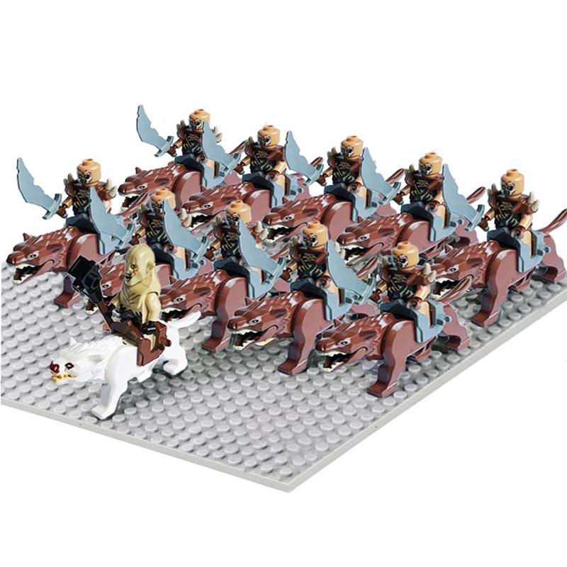 

New Uruk-hai Azog Orcs Soldier Wolfs Ring Wraith vs Dwarfs Goats Mini Figures Building Block Bricks Blocks kid toy