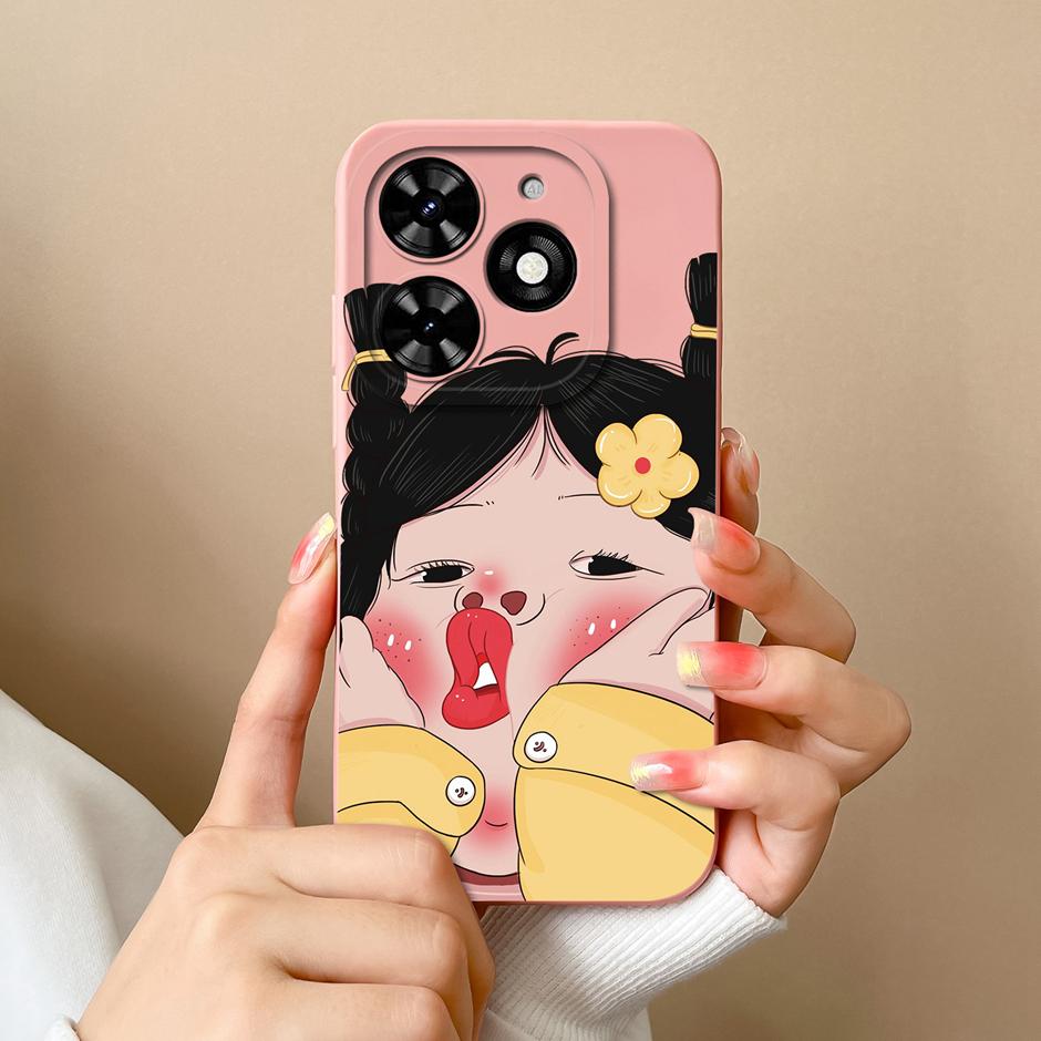 For Tecno Spark Go 2024 Casing Fashion Coconut Tree Liquid Silicone Soft TPU Shockproof Phone Cover For TecnoSpark Go 2024 Funda