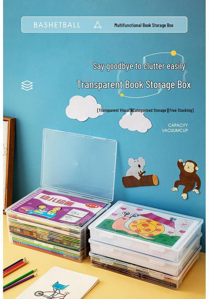 Transparent Desktop Book Organizer and Stand for Office or Student Use