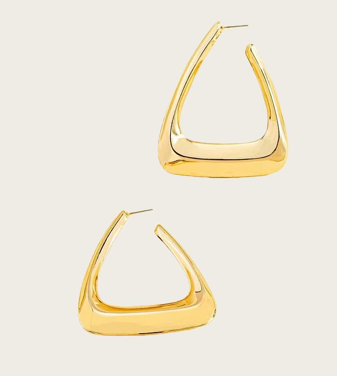 Винтажные Панк Геометрические Легкая Роскошь Однотонное Кольцо Большой Треугольник Открытые Серьги