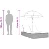 Double Sun Lounger with Cushions & Parasol Black Poly Rattan