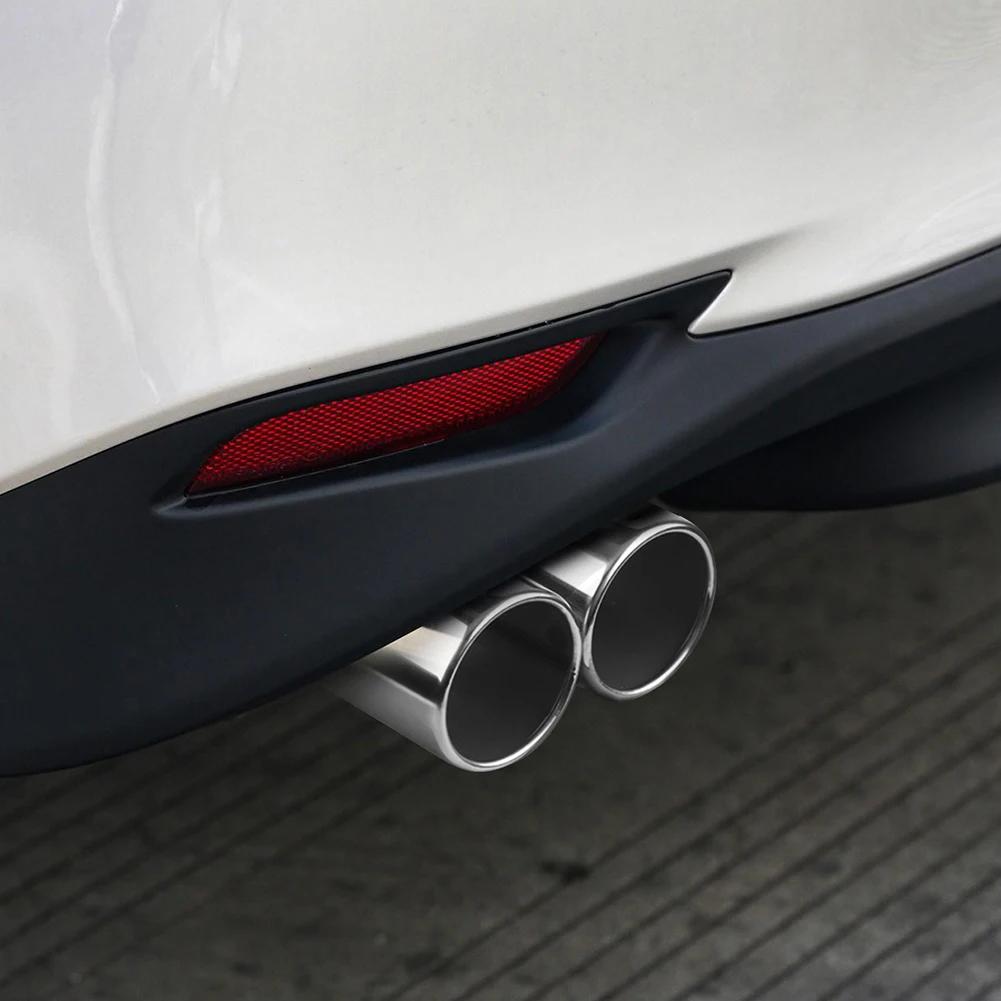 Car Decoration Single/Double Outlet Tail Pipe Car Styling Universal Car Exhaust Trim Muffler Pipe Tail Stainless Steel Curved