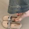 Niche design retro flat-bottomed ballet dance shoes soft-soled flat-heeled shallow mouth word with slippers round head
