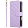 For iPhone 17 Pro Case Zipper Wallet Rhombus PU Leather Crossbody Phone Cover