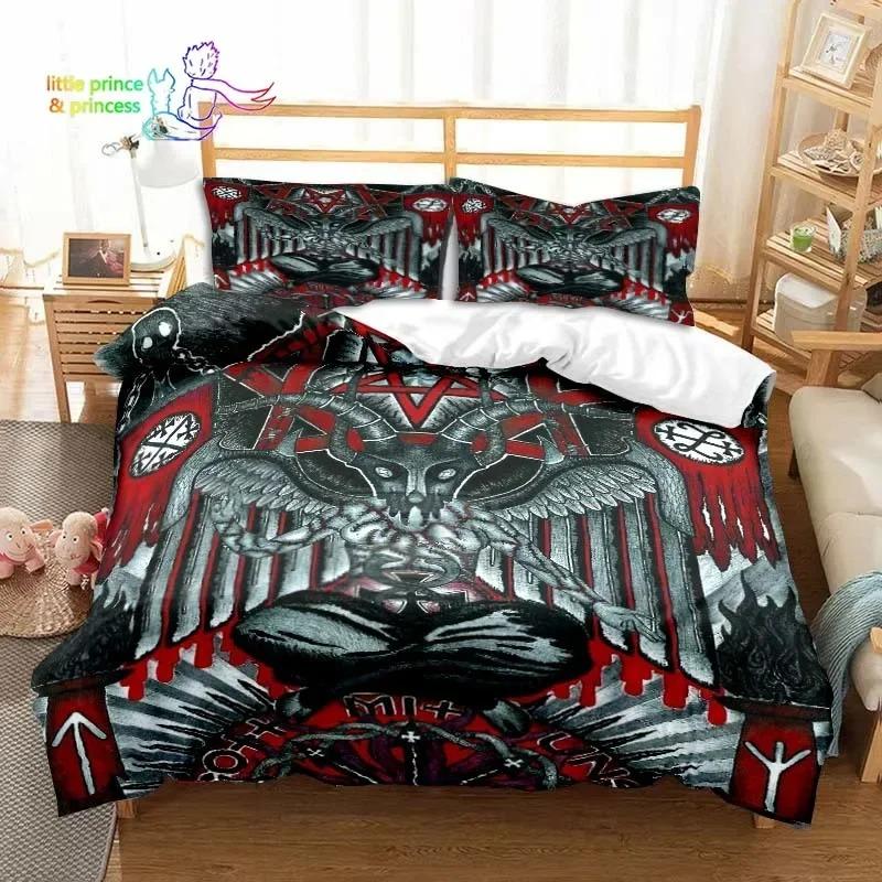 Evil Satanic Mantra Bedding Set Single Twin Full Queen King Size Bed Set Adult Kid Bedroom 3D Print