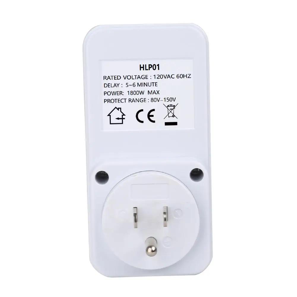 For US Appliance Voltage Protector 15A 1800W With 5-6 Min Delay & Indicator For Fridge TV PC Voltage Guard With 5-6 Minute Delay