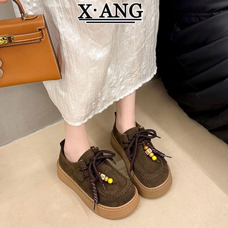 

Cowhide all-inclusive women s kangaroo shoes autumn new platform children one-pedal single shoes 38