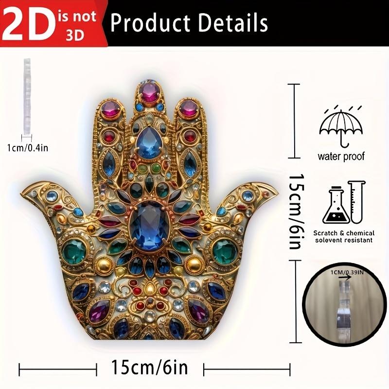 

Fatima S Hand Acrylic Decorative Sign, Bohemian Style Hamsa Hand Desktop Display, Religious Theme, Multi-Purpose Plaque - Waterproof & Scratch 15*15cm