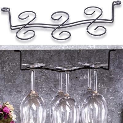 Goblet Bar Storage Shelf Organizer Hanging Rack Stemware Holder Cup Hanger Wine Glass Rack