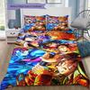 Juego de Cama con Estampado de Anime Colcha Funda de Colcha Funda de Almohada Decoración del Hogar Regalo de Cumpleaños (1 * funda nórdica + 2 * fundas de almohada, sin núcleo)