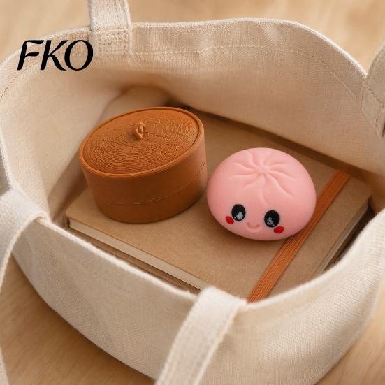Knödel-Dekompressionsspielzeug Cartoon-Klicker mit Dampfgarer, 3D-gedrucktes lächelndes gedämpftes sensorisches Brötchen-Spielzeug, Form Finger für Stress