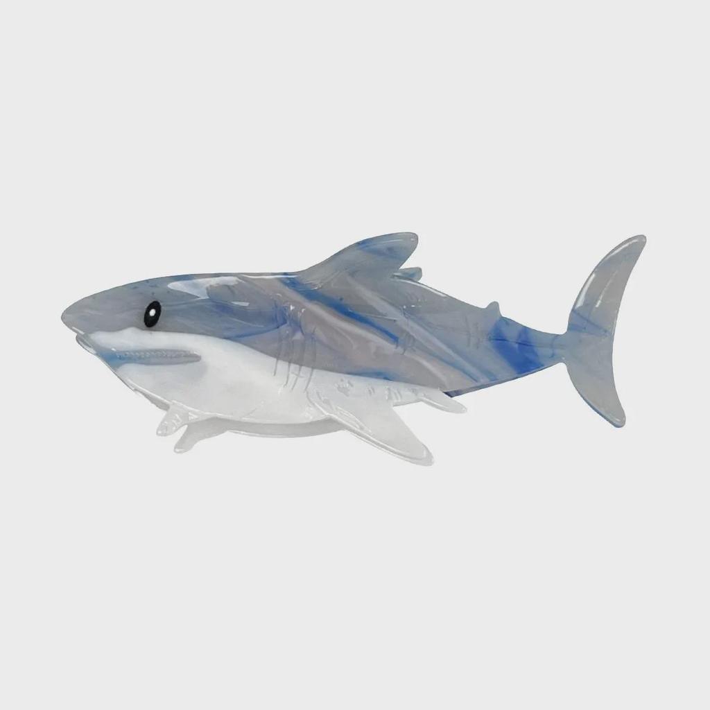 Summer Ocean Shark Acetate Hairpin - Large Back-of-Head Headdress.