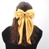Grampo de Cabelo Elegante com Laço de Fita para Mulheres Moda Clipe Simples de Cetim Preto Presilha de Cabelo Faixa de Cabeça com Clipes Acessórios de Cabelo para Meninas