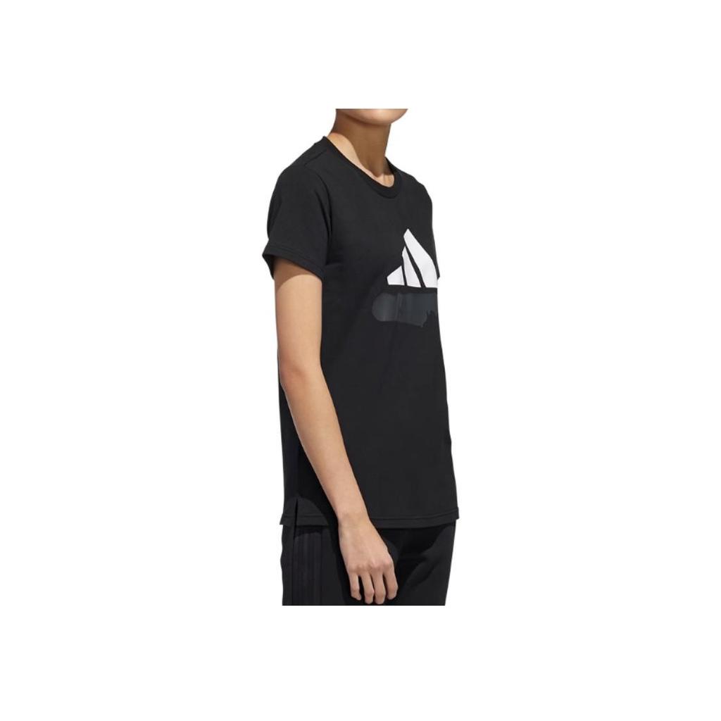 Adidas Logo Print Round Neck Casual Sports Short Sleeve T-Shirt Men Tops Black GL5638