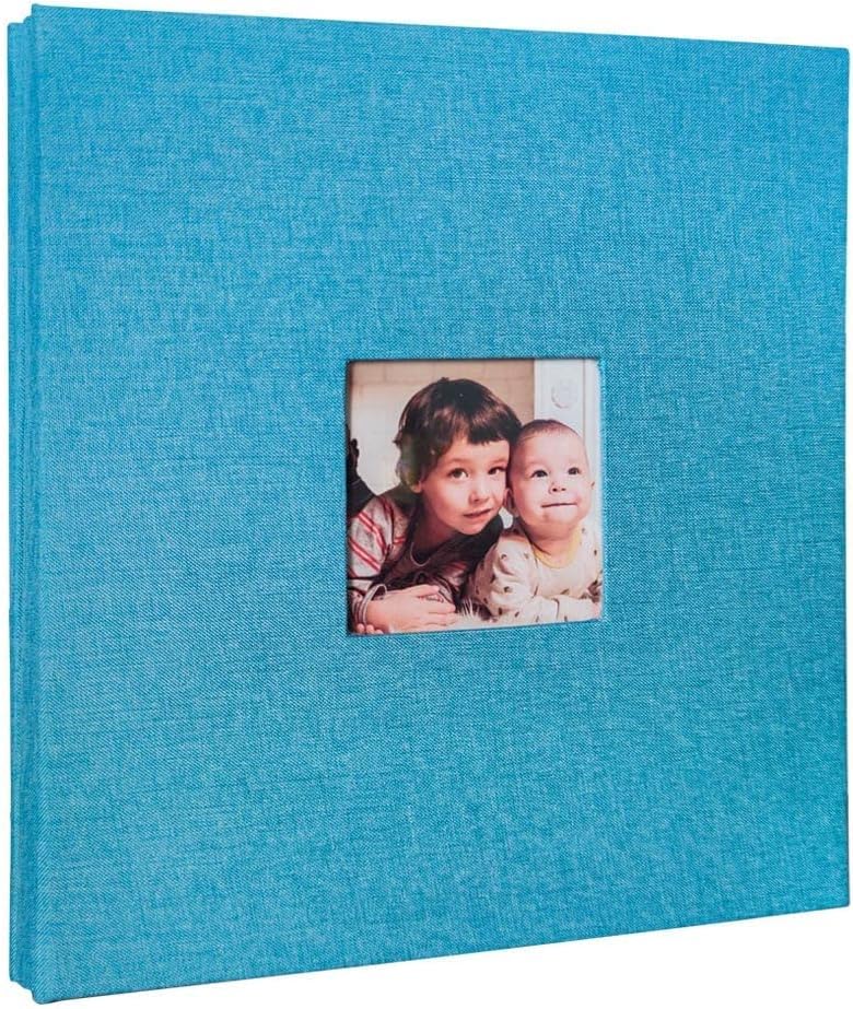 photo handmade photo large DIY free high transparency postcard fabric cover Self-adhesive album, book, capacity, file, album, film, storage, (blue)