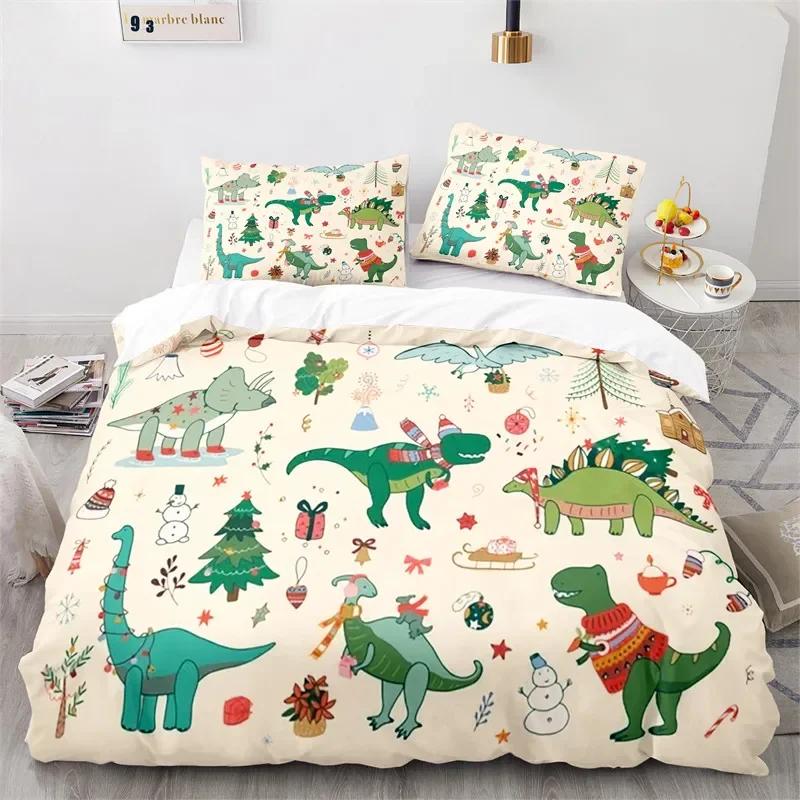 Funda Nórdica de Dinosaurios para Niños Juego de Ropa de Cama con Temática de Animales Microfibra Dibujos Animados Funda de Edredón Individual King Para Niños Niñas Adolescentes Decoración de Dormitorio