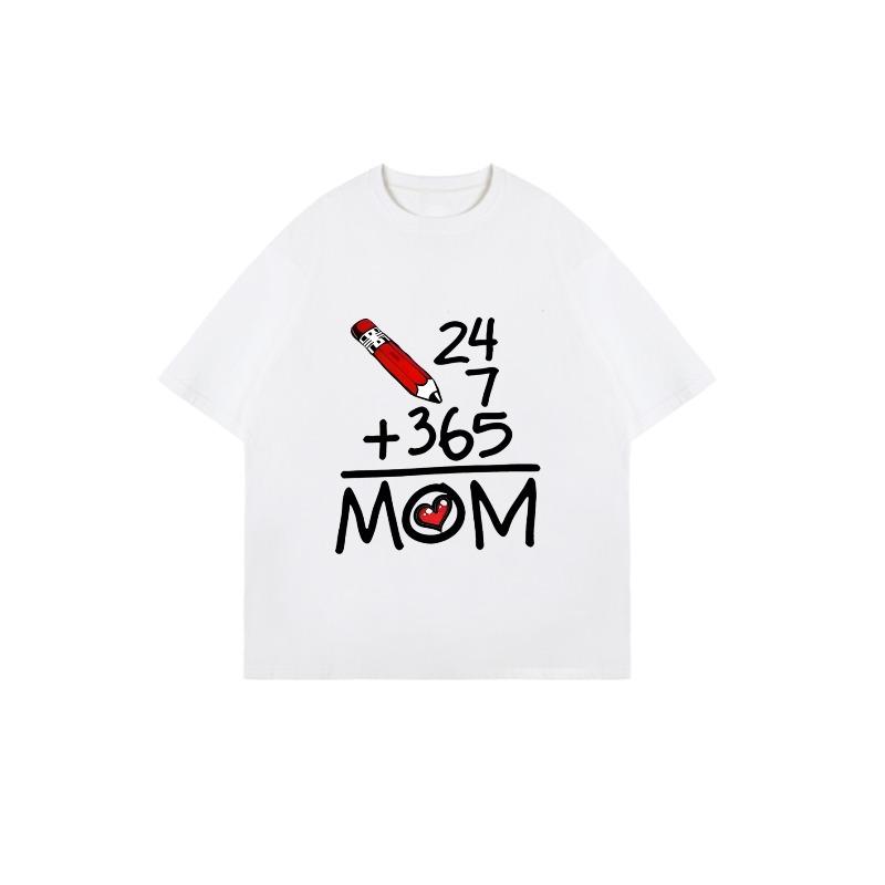 Black Oversized T-Shirt With Pencil And Math Equation Mom Print For Mother's Day Gift
