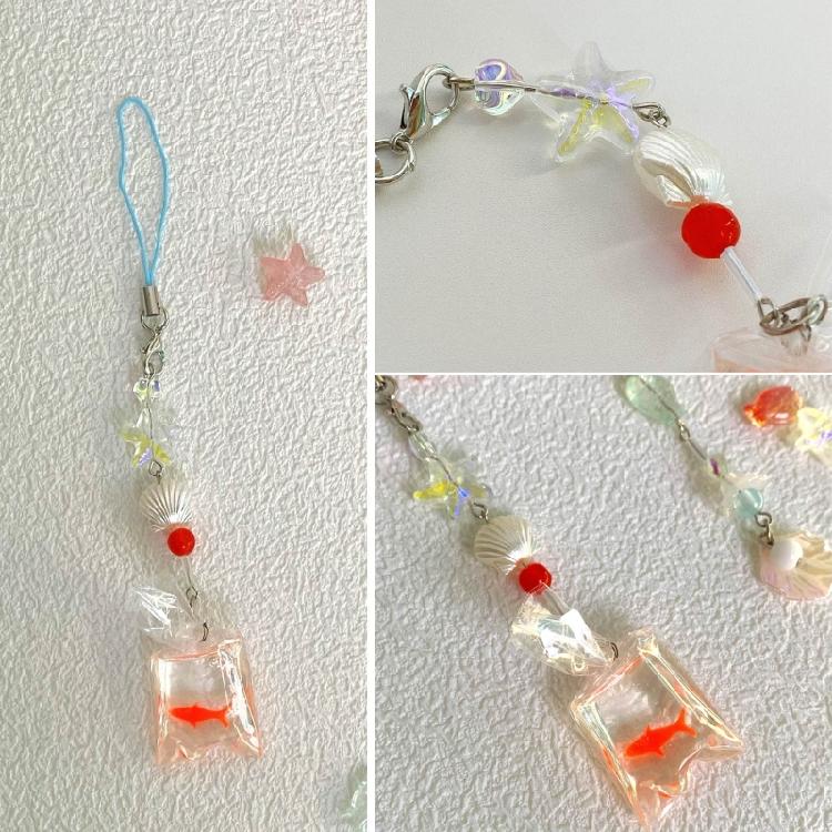 Handmade Beaded Phone Decoration Pendant Gold Silver Phone Chains Pendant