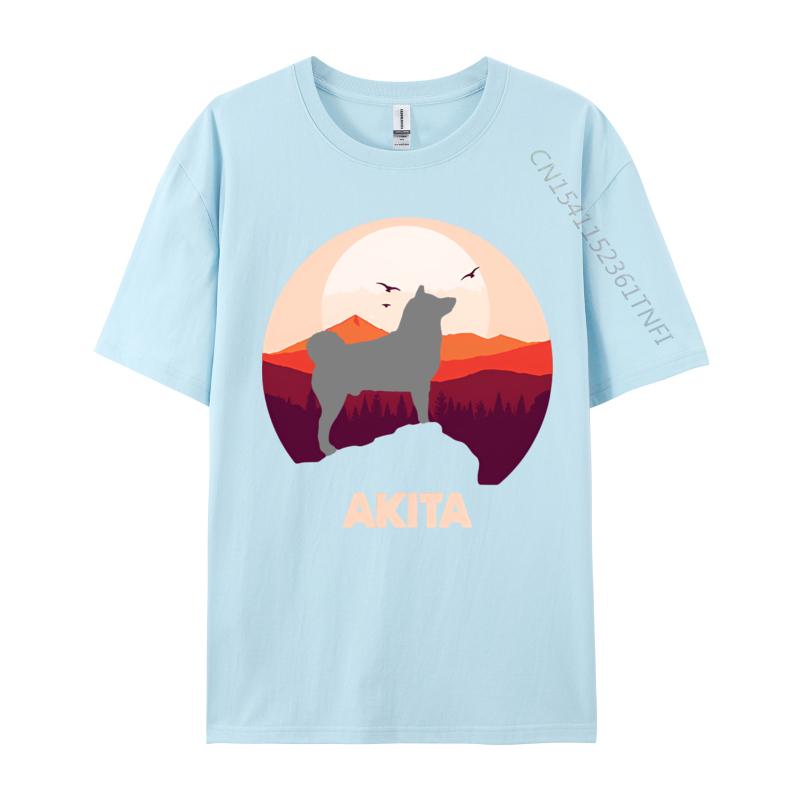 Normcore Akita And Moon Halloween Tshirt Vintage Black Top Tshirts Family Tops Shirts Cotton Mens England Style