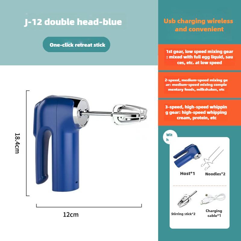 Беспроводной перезаряжаемый венчик для взбивания яиц для домашней выпечки — фото 6