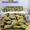 3Pcs Minions Crowd Adventure Bedding Set Quilt Cover Pillowcase Home Christmas Xmas Halloween Gift 1 Duvet Cover 2 Pillowcase M928483