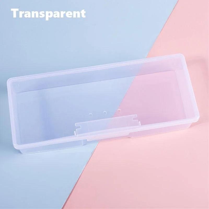 1 Stück leere rechteckige Aufbewahrungsbox Multifunktions-Nagelkunst Strasssteine Pinsel Werkzeuge Behälter Kleine Gegenstände Stifte-Organizer-Etui