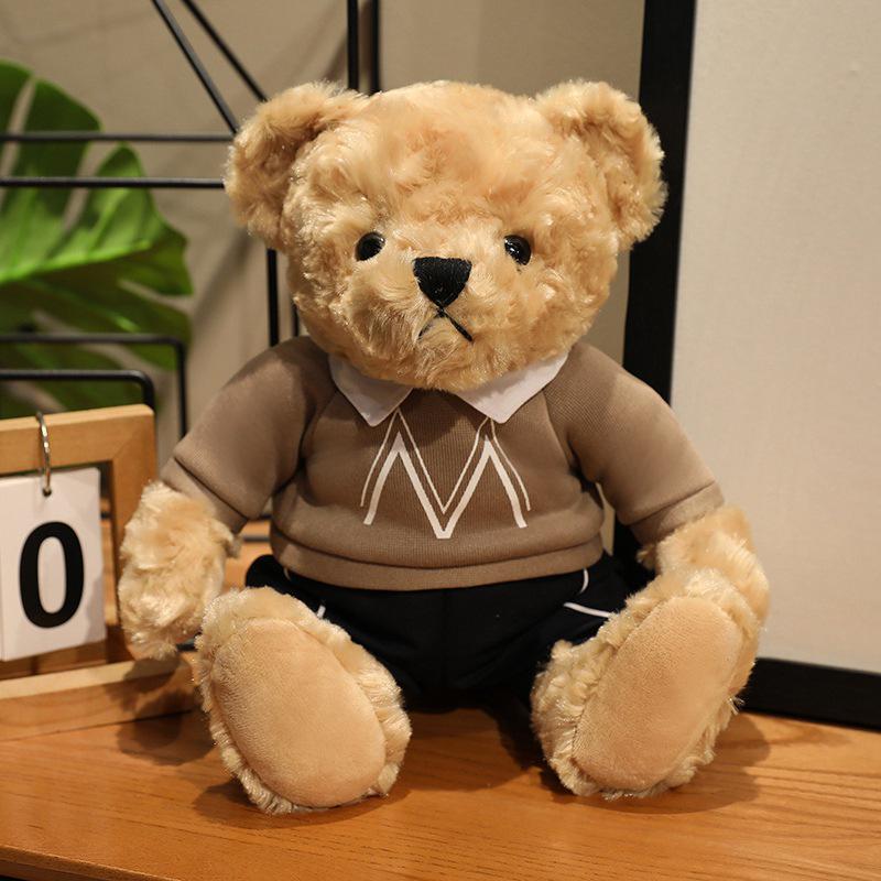 Trendy Plush Teddy Bear in Hoodie: Formal Wear Cloth Doll Ornament