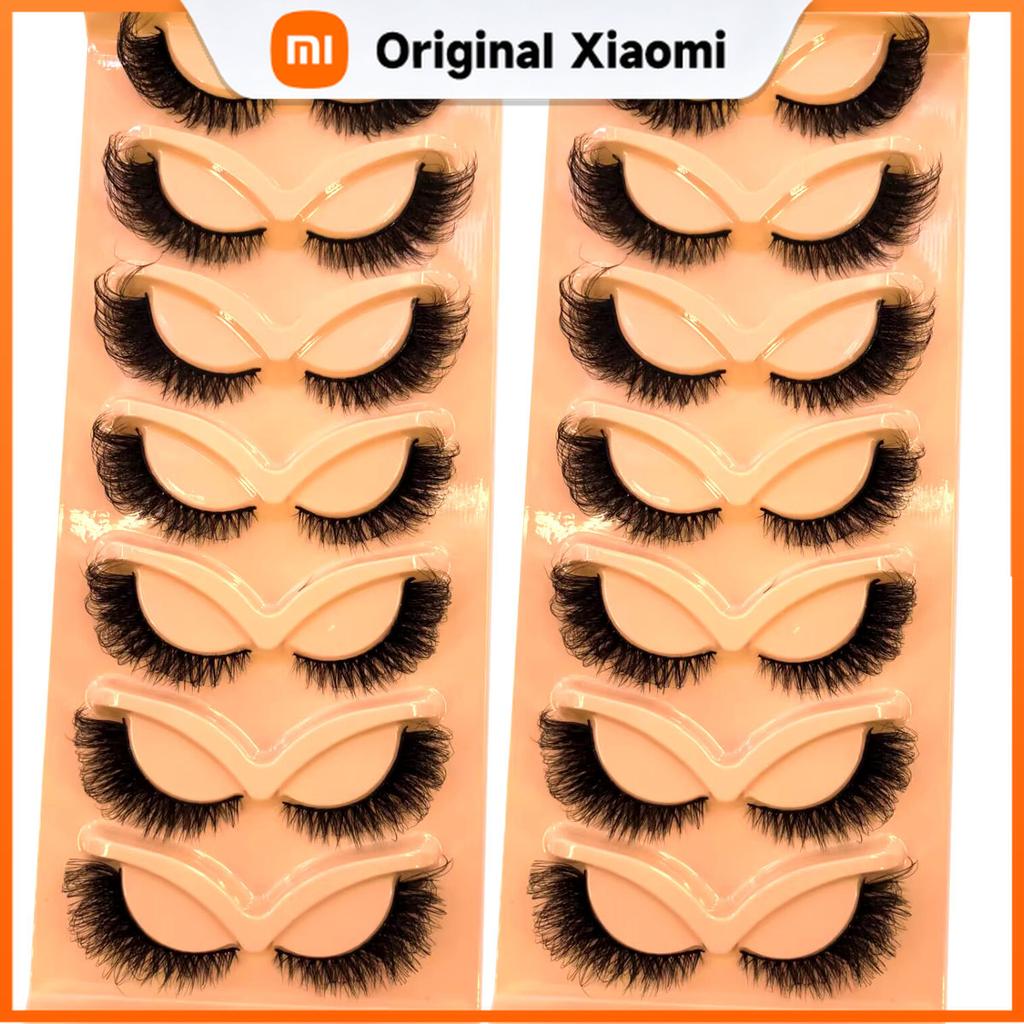 Xiaomi New 7-Pair 3D Cat Eye Imitation Mink Hair False Eyelash Dramatic False Eyelash Wholesale Full Series False Eyelash Beauty