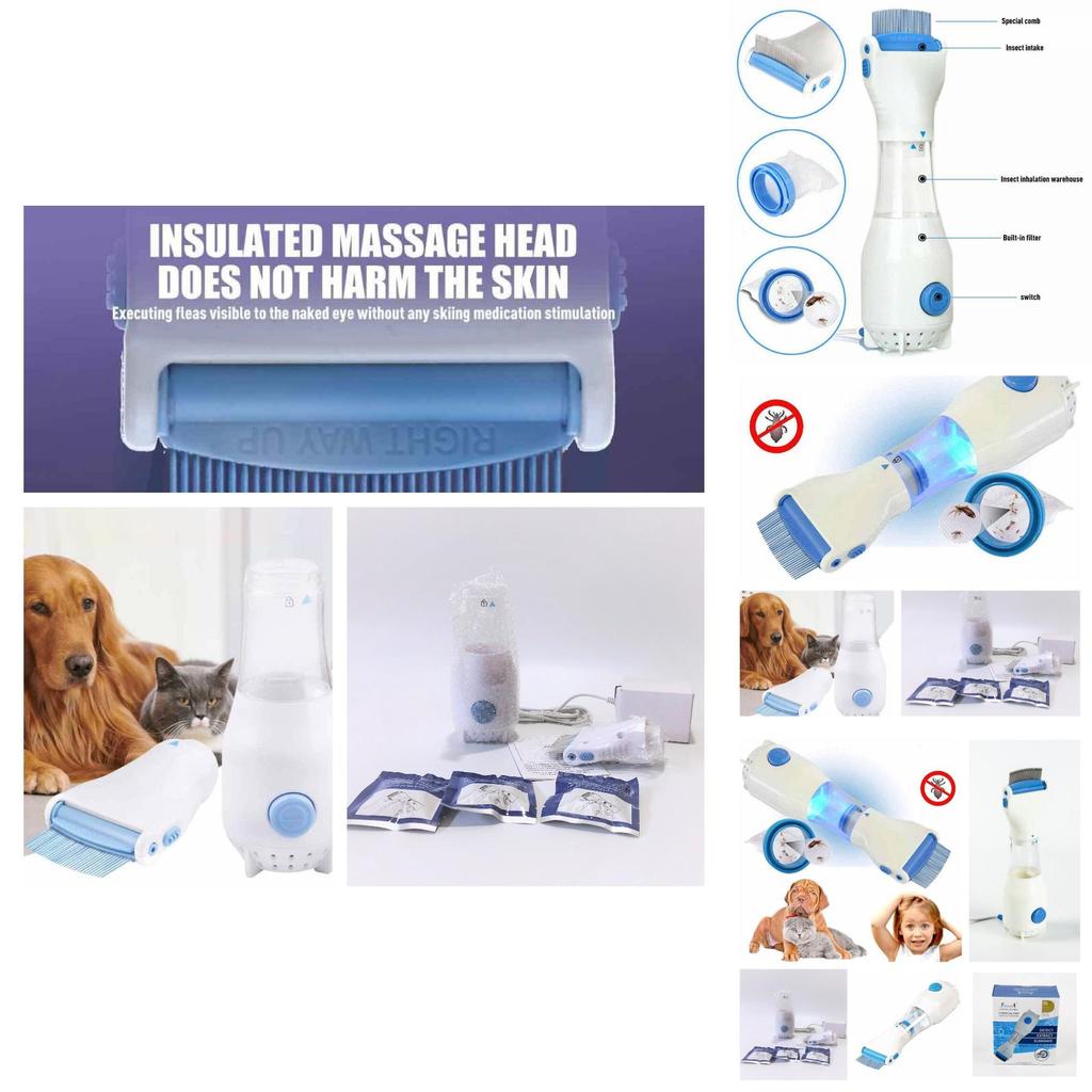Electric Vacuum Head Lice Nit Comb Brush Pet Dog Flea Filter Remover Treatment