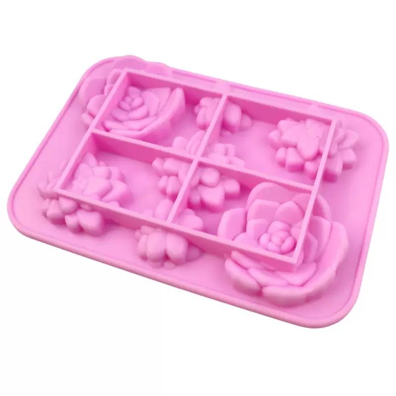 New Arrival 1pc Silicone Flower Cake Mold Ice Cube Tray Jelly Chocolate Molds Candy Cake Mould DIY Soap Molds