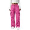 Women’s Retro Straight Leg Cargo Pants with Drawstring Cuffs Loose Fit Elastic Waistband Utility Trousers for Daily Wear