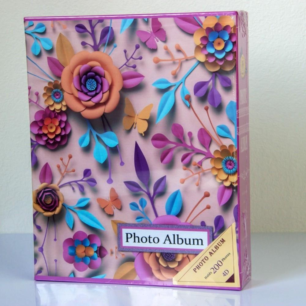 6palcový fotoalbum se 200 kapsami, laminované kapsy na vkládání, zasouvací fotoalba, velkokapacitní scrapbook album, sbírka fotografií