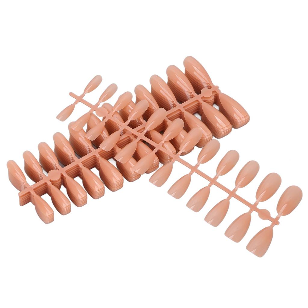 240pcs Nail Tip Glossy Solid Color Long Fake Nails Full Cover False Nail Artificial Nails for Home DIY