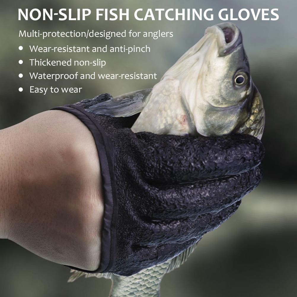 Fishing Catching Gloves Hand From Puncture Scrapes Waterproof Magnet Release Anti Slip Latex Gloves