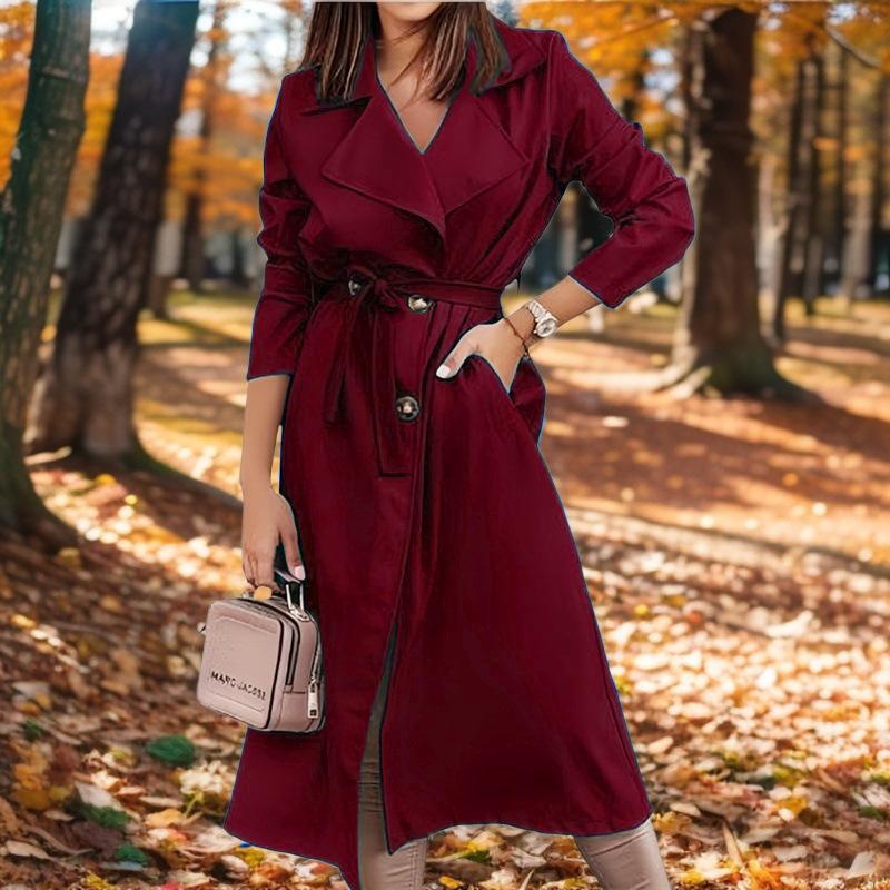 

Удлиненное женское пальто большого размера, ветровка, пальто на шнуровке 2XL