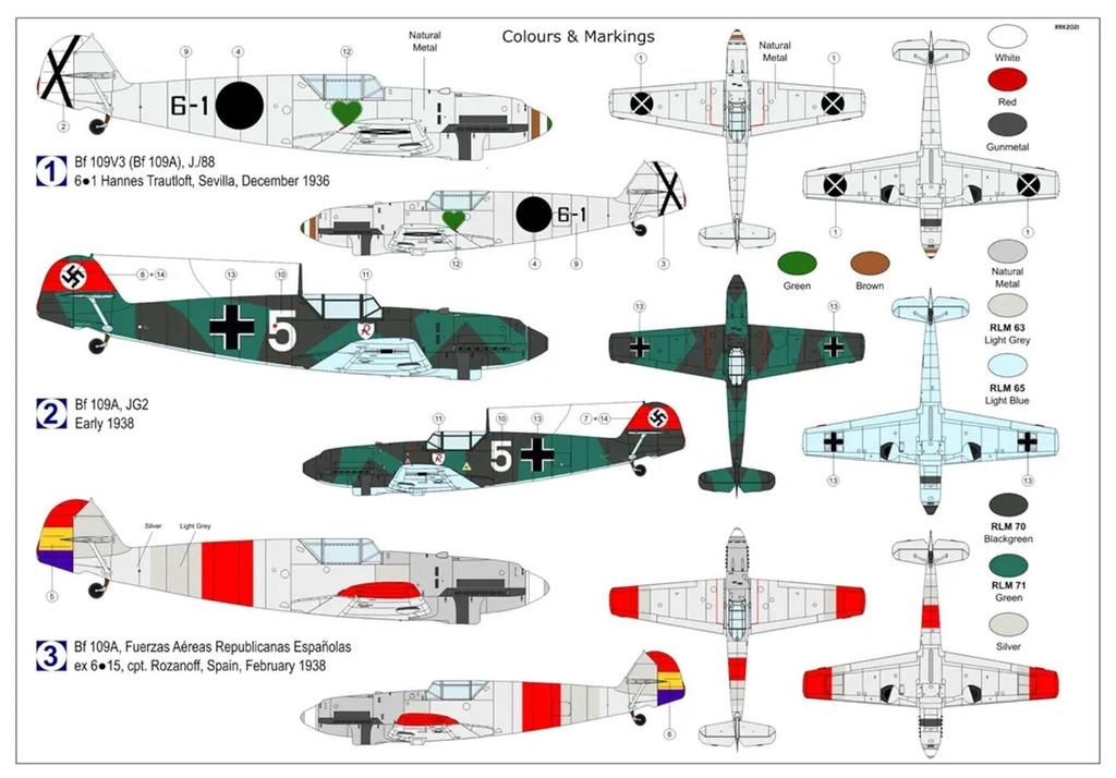 AZ Model Fighter Bf109A First Blood Plastic Model AZM7887 1/72 "Anton" (Airplane)