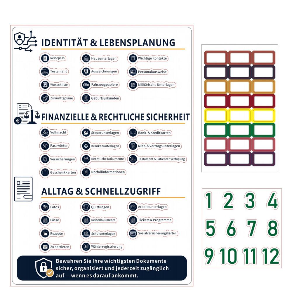 In Case I Go Missing Ordner PVC-Ablage mit Akkordeon-Fächern für den Bürogebrauch