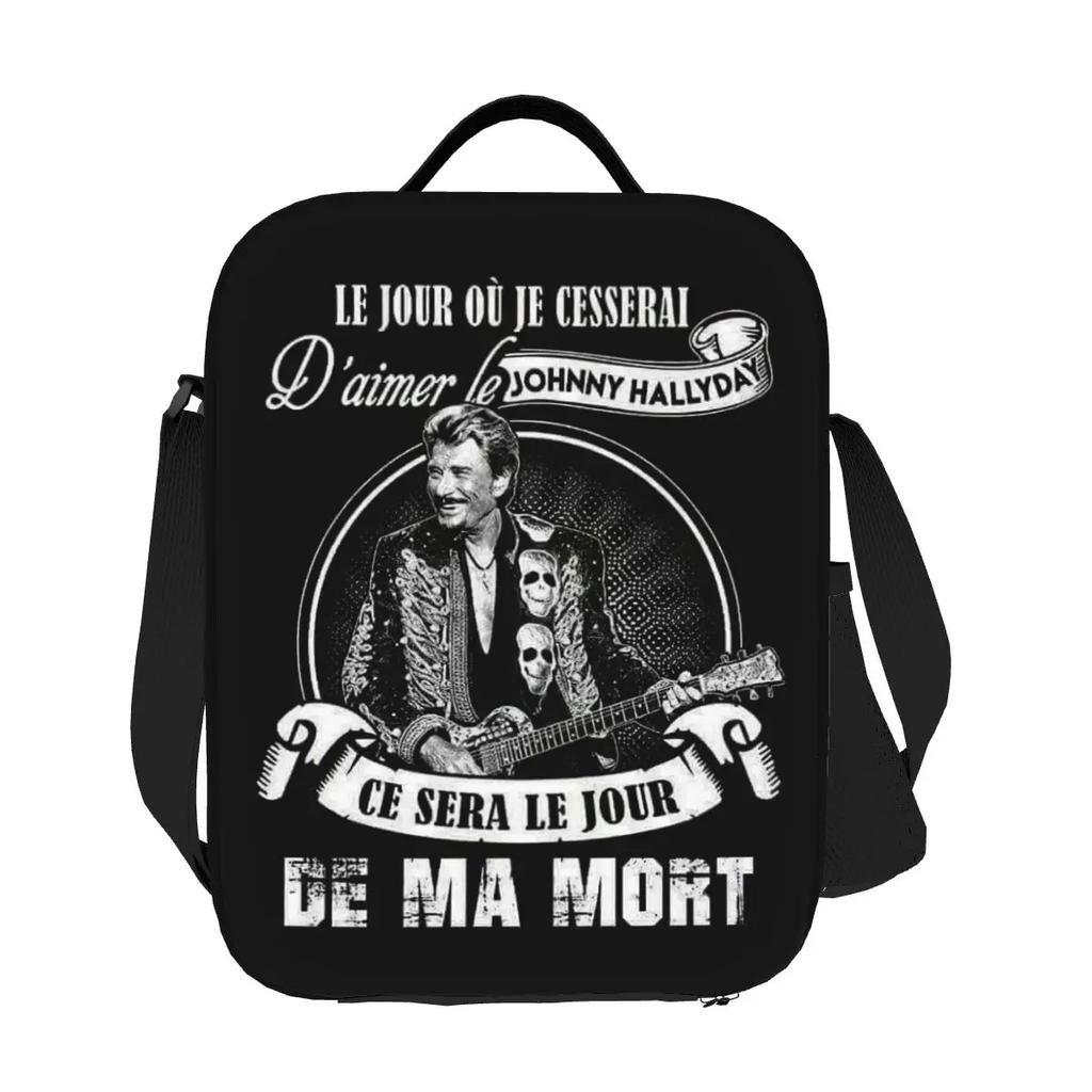 Johnny Hallyday Französischer Sänger Wiederverwendbare Lunchbox Multifunktion Heavy Metal Rock Kühler Thermische Lebensmittelisolierte Lunchtasche Schule